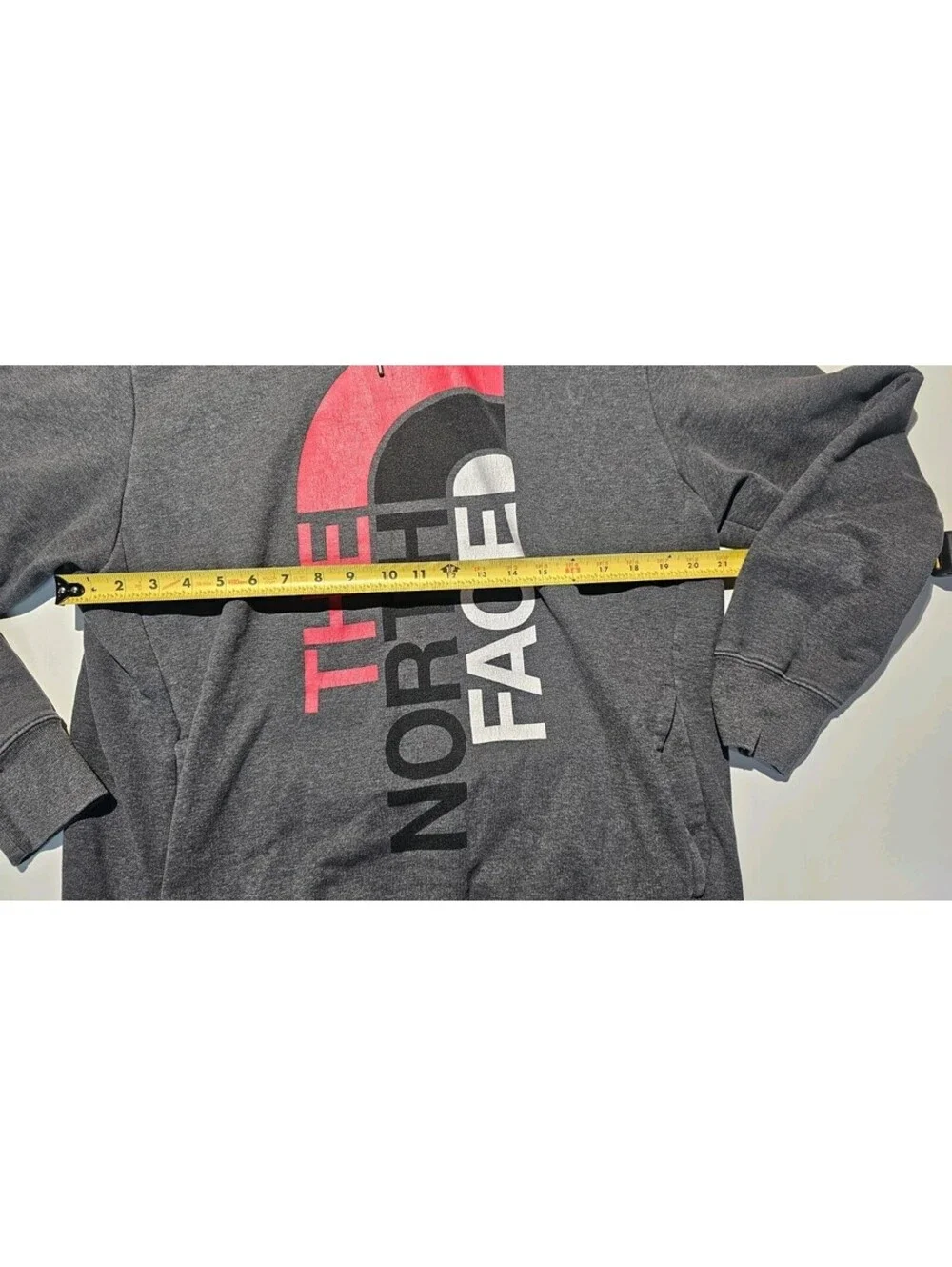 The North Face Hoodie Men's Large Gray Pullover Big Logo Sweatshirt Regular LG